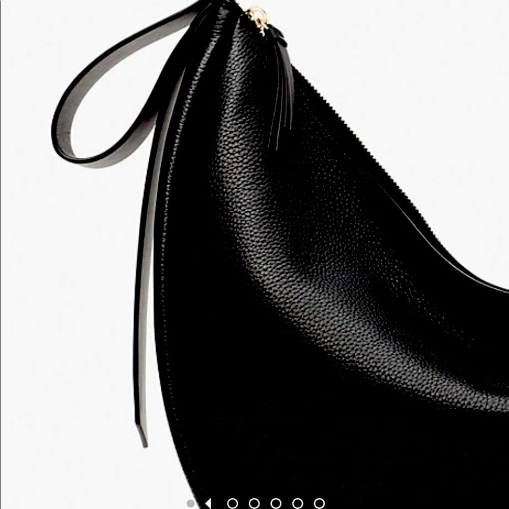 One of a kind black leather Kate Spade Smile Tote